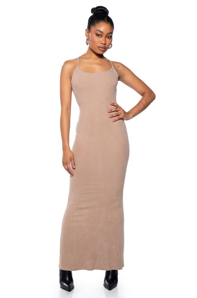 Front View Body Talk Fitted Maxi Dress