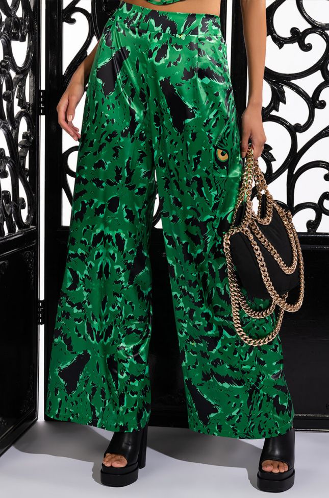 Front View Born To Be Wild Satin Palazzo Pant
