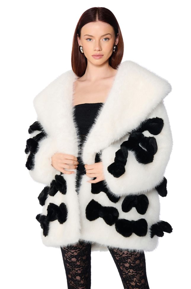 Extra View Bow Core Faux Fur Jacket