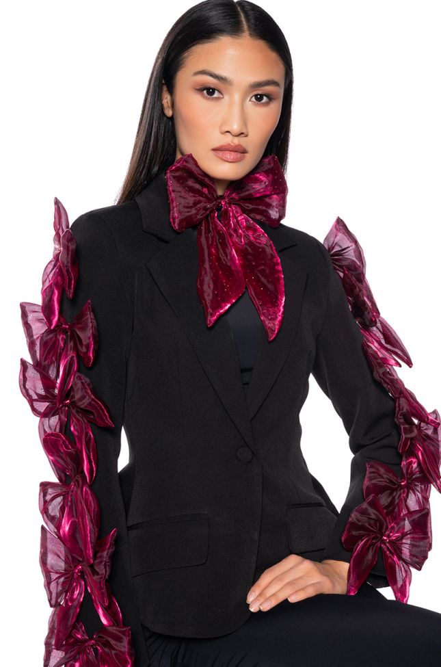 Front View Bows For Days Cinched Blazer