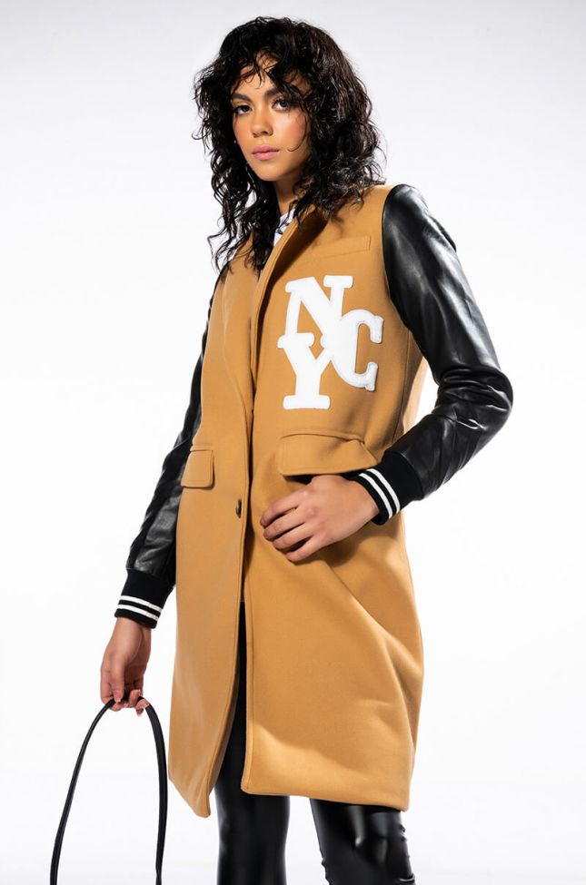 Front View Brentwood Varsity Trench Jacket