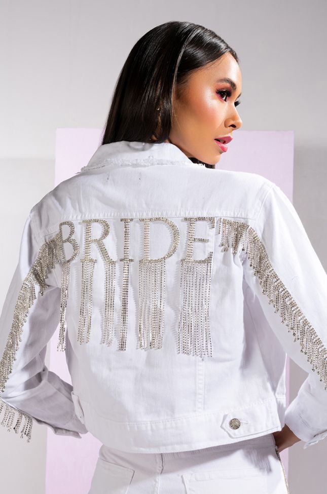 Front View Bride To Be Denim Jacket