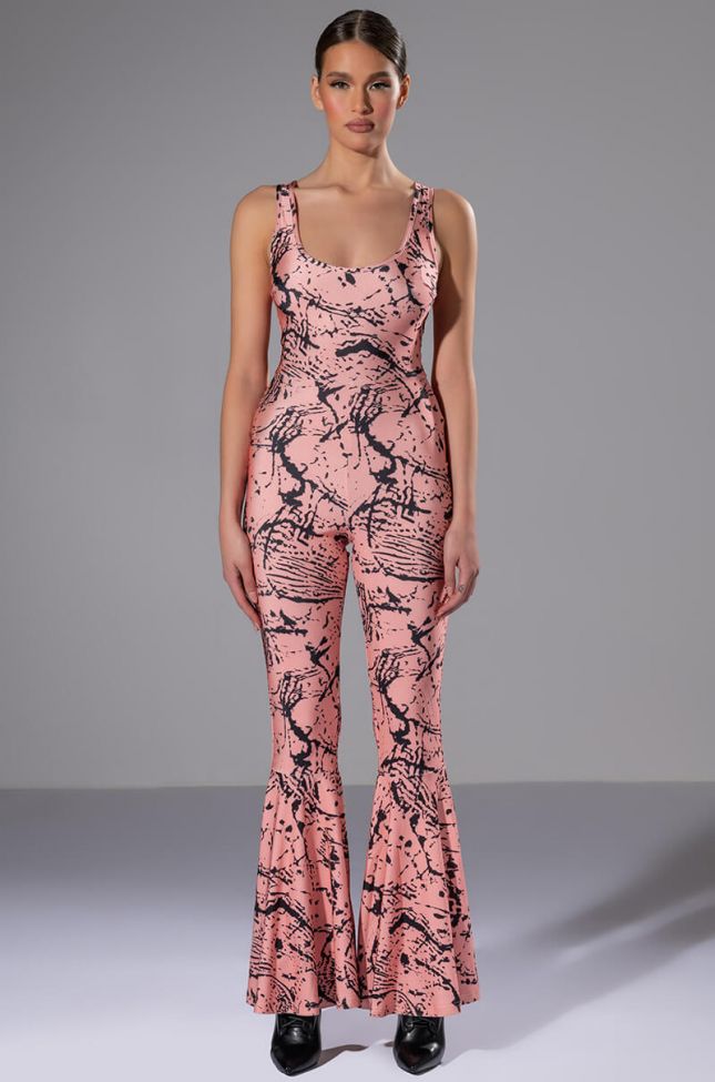 BRING THE FUNK PRINTED FLARED JUMPSUIT