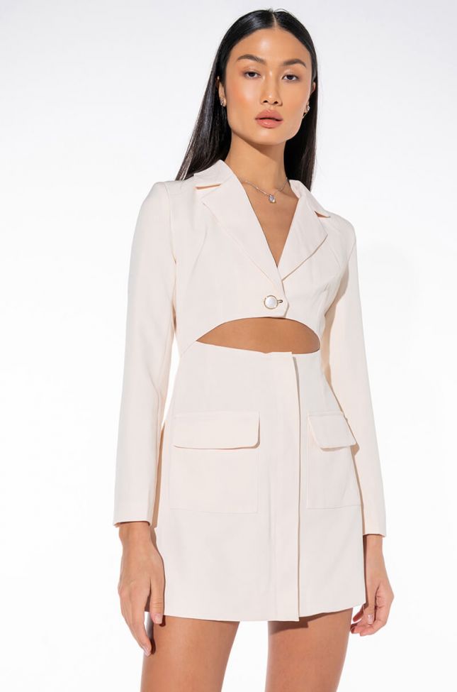 CAN'T BE WITHOUT ME MINI BLAZER DRESS WITH CUT OUT