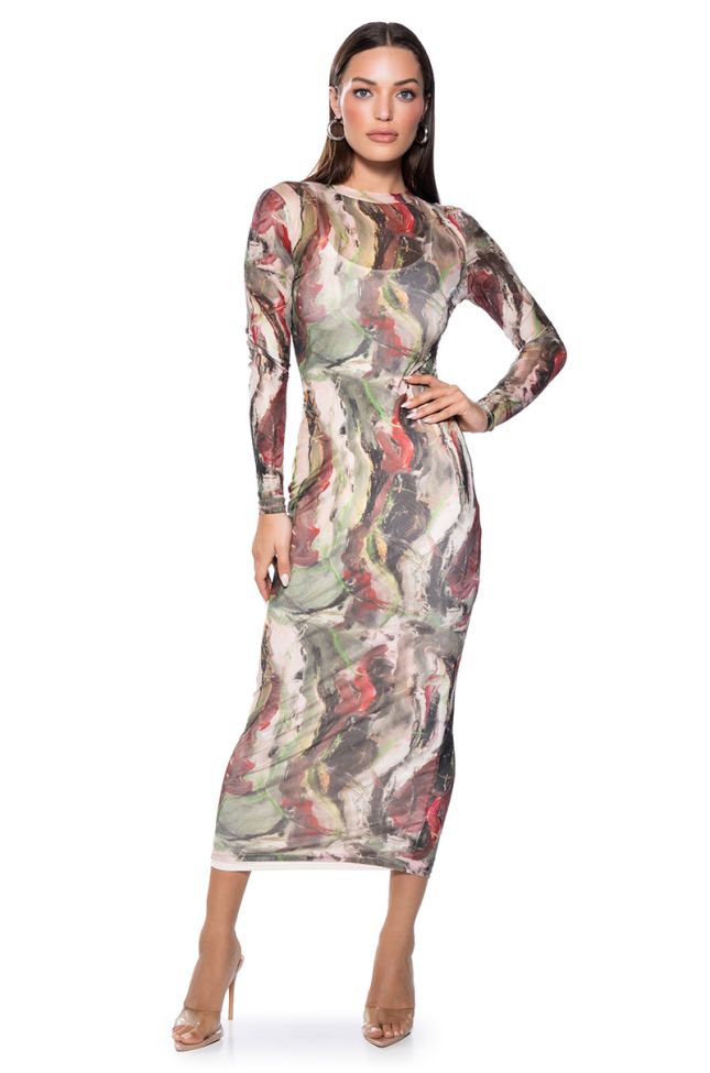 Front View Care Later Printed Maxi Dress
