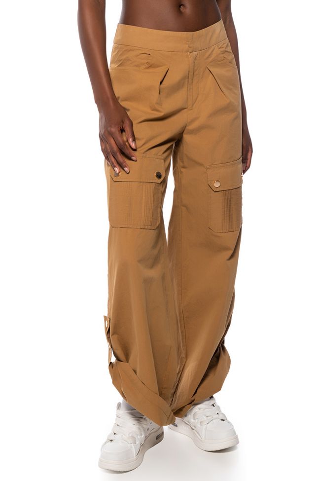 Front View Cargo Chic Wide Leg Pants