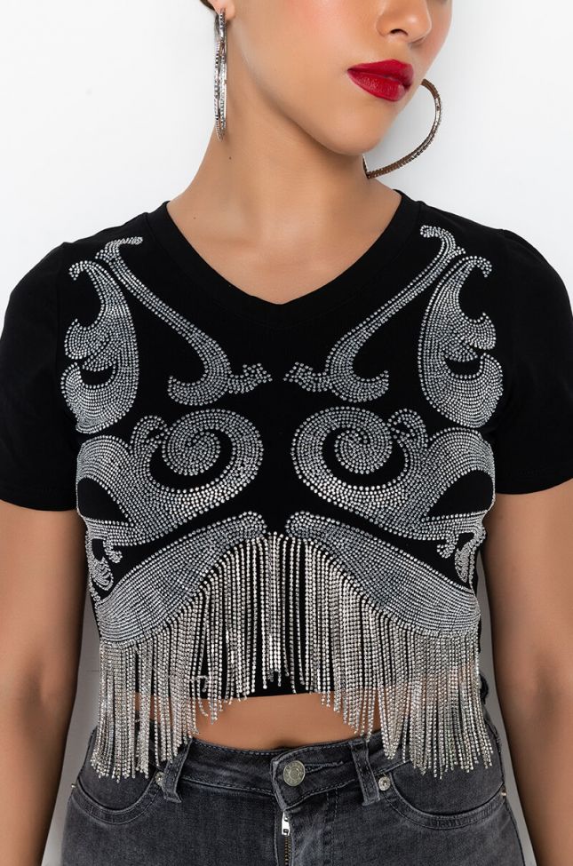 Front View Caught Up In The Rhythm Embellished Tee