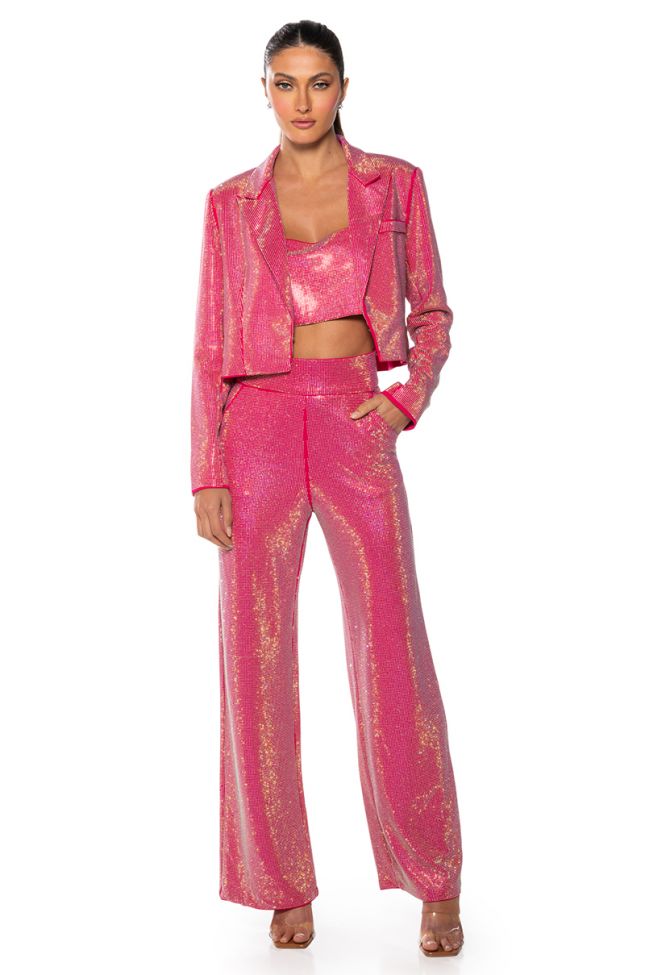 CENTER OF ATTENTION RHINESTONE PANT IN PINK