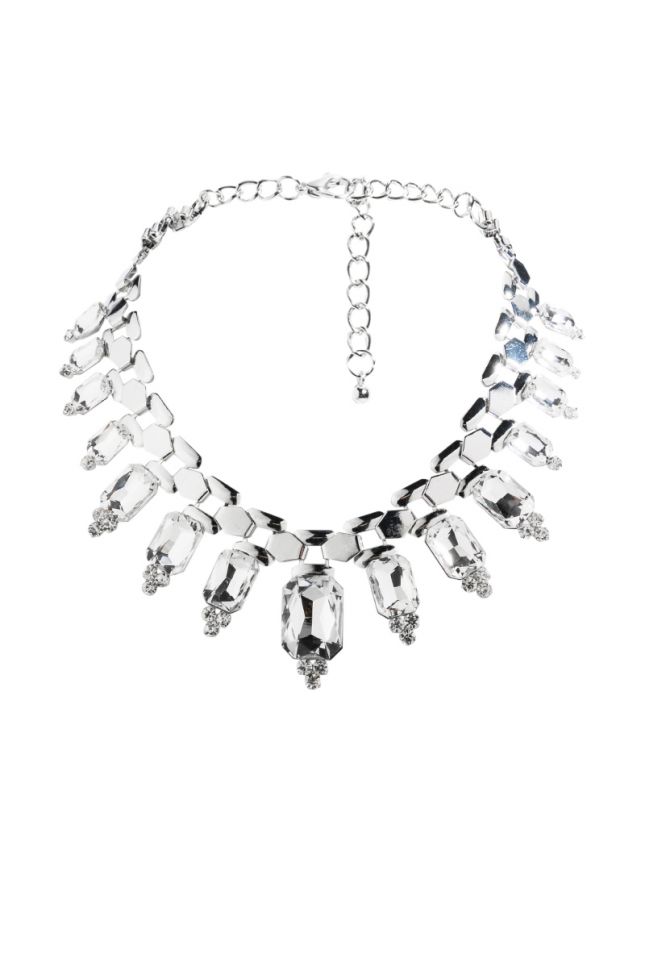 CHAIN OF LOVE EMBELLISHED STATEMENT NECKLACE