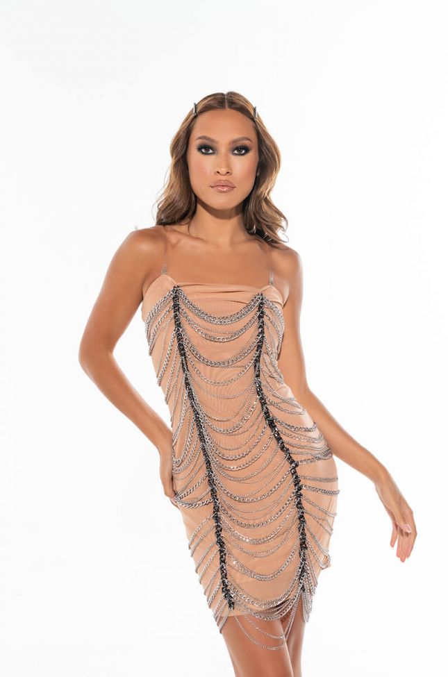 Front View Chains Od Mini Dress