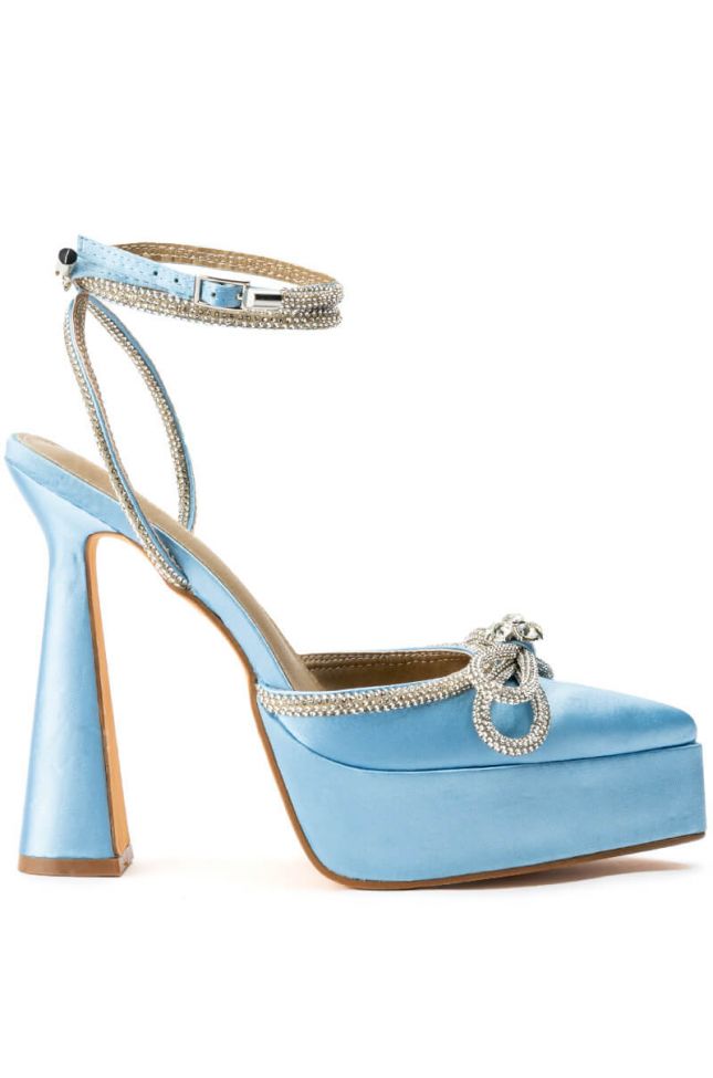 Side View Chandon Bow Pump In Blue