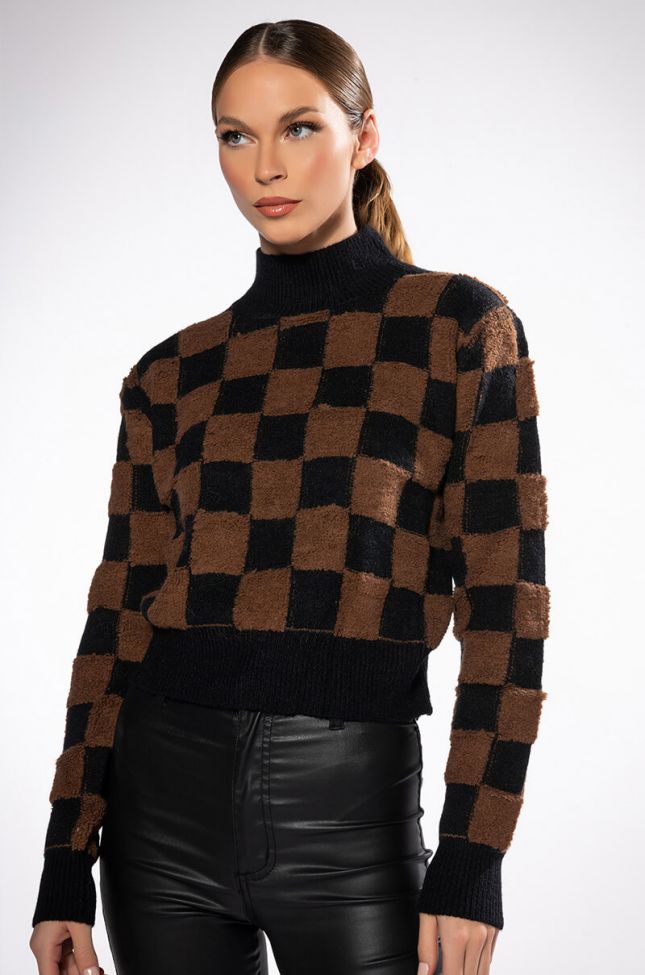 CHECKMATE TURTLENECK SWEATER