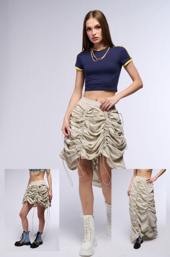 Extra View Chloe Convertible Drawstring High Low Skirt
