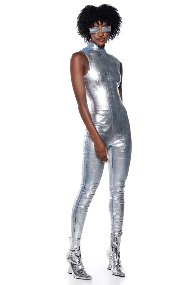 Front View Chrome Throne Sleeveless Jumpsuit
