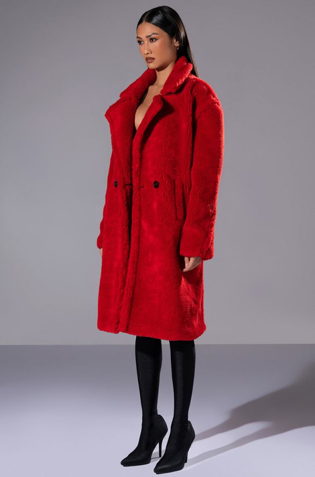CLASSIC TEDDY TRENCH IN RED