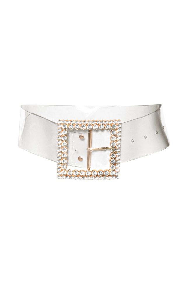 Side View Clear To Me Embellished Belt