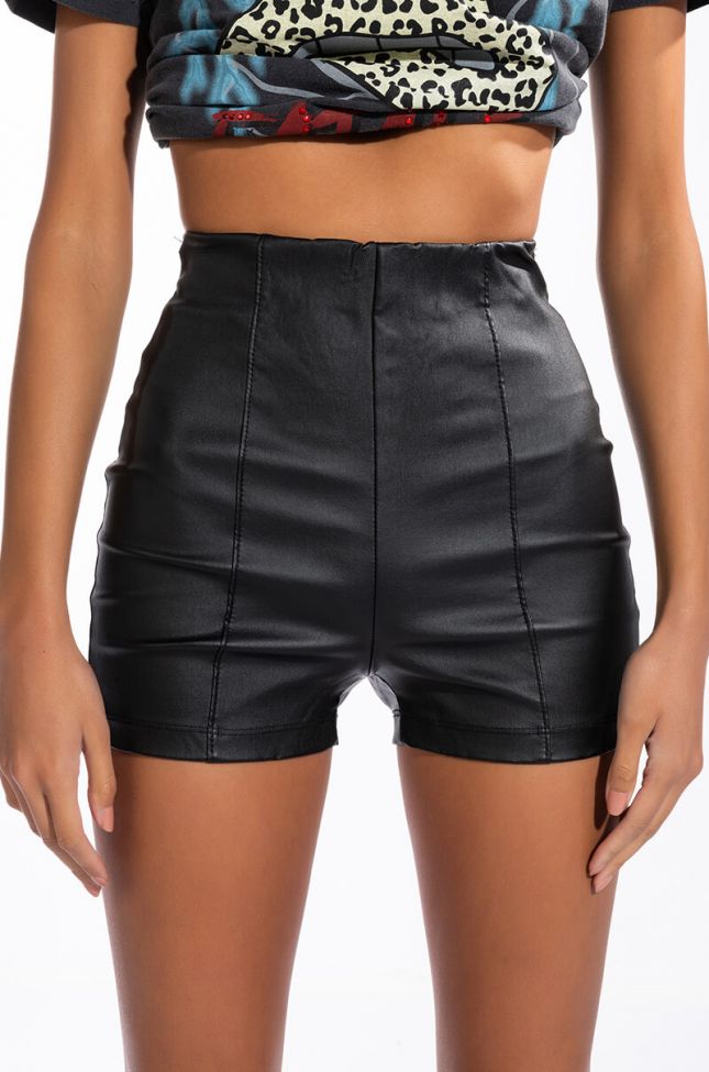Side View Club High Waisted Pleather Shorts