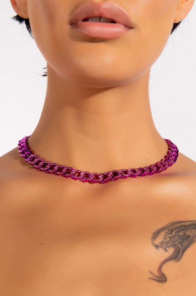 Front View Color Pave Necklace Chain