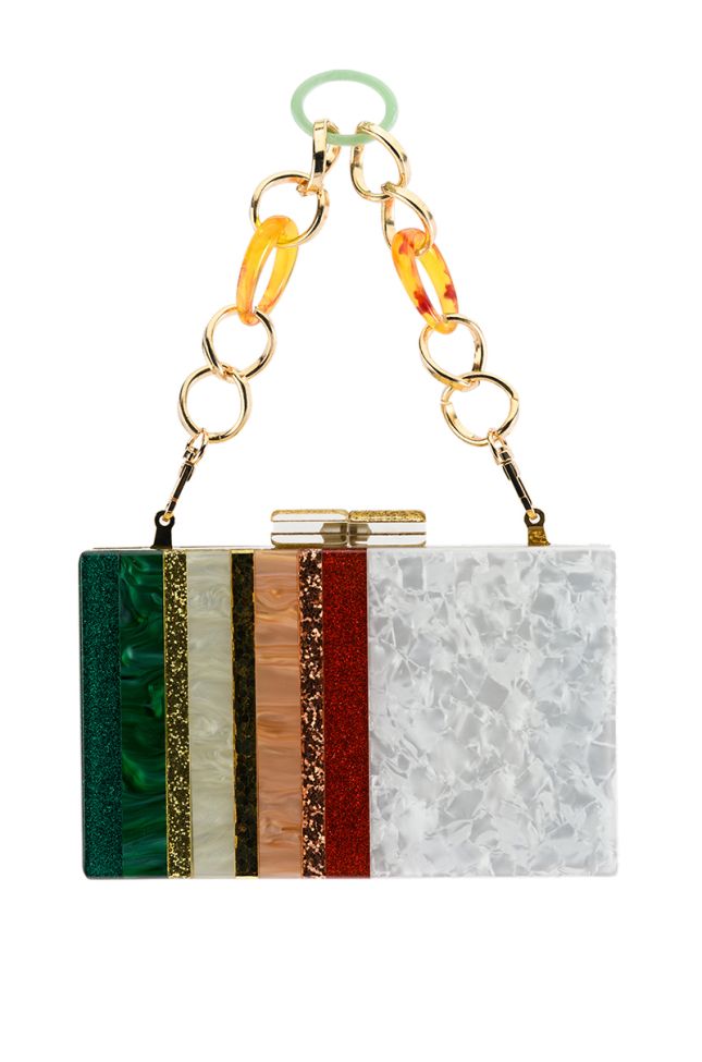 Back View Colorful Imagination Acrylic Clutch