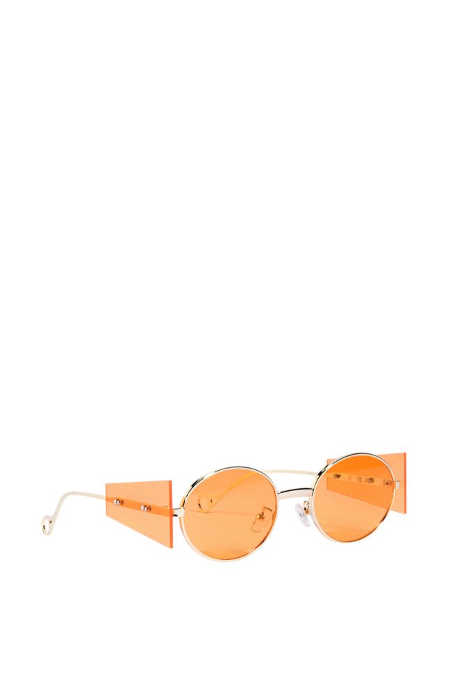 Back View Contemporary Art Sunnies In Orange
