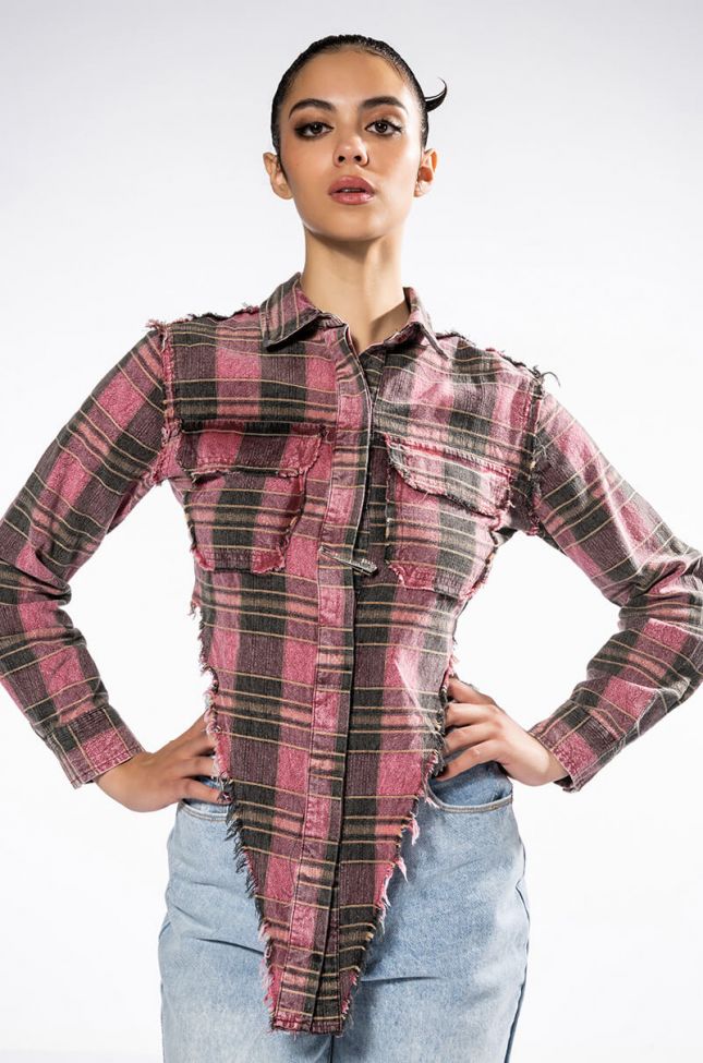 Front View Cool Again Flannel Blouse