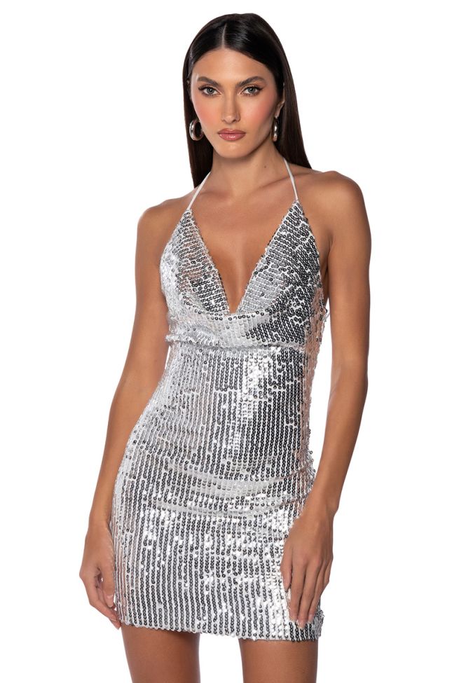 Front View Cosmo Sequin Mini Dress