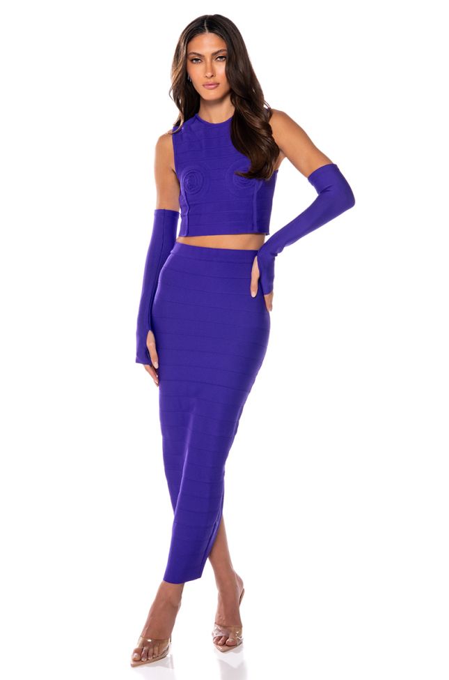 Front View Could Only Dream Structured Tank And Midi Skirt Set