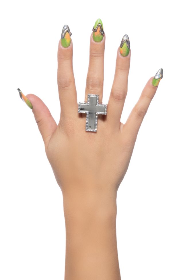 Front View Cross Stacking Ring