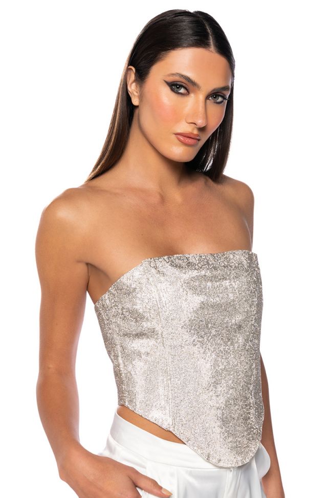 Side View Cue The Lights Sparkle Corset Top