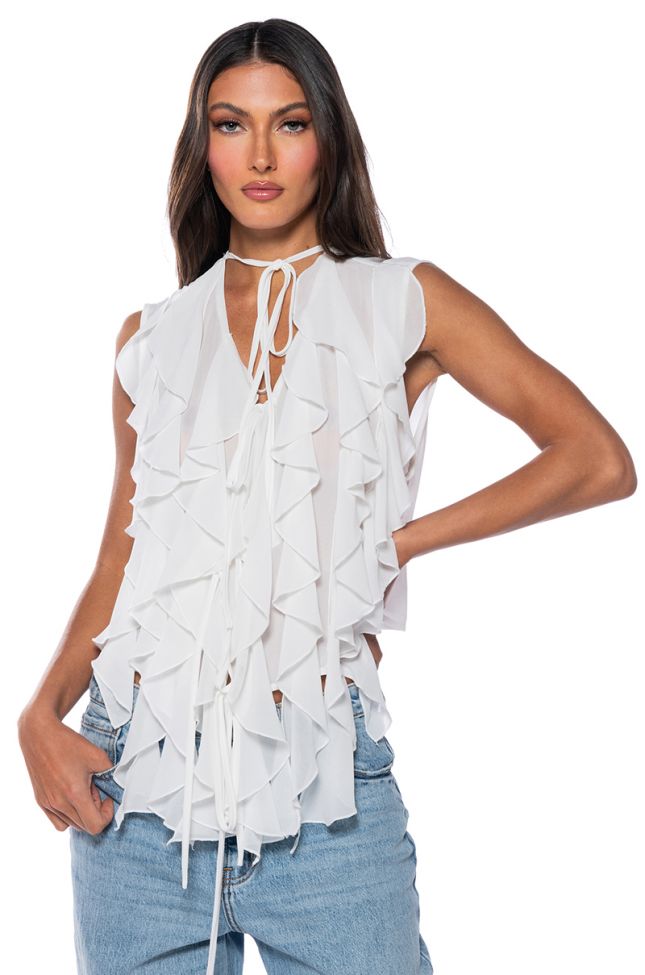 CURIOUS ABOUT YOU RUFFLE TOP