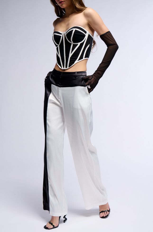 Side View Day To Night Colorblocked Satin Trouser