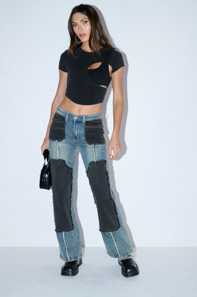 Full View Deep In The Bottom Distressed Denim Pant
