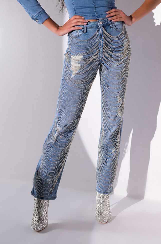 Side View Diamonds Are Forever Straight Fit Jeans
