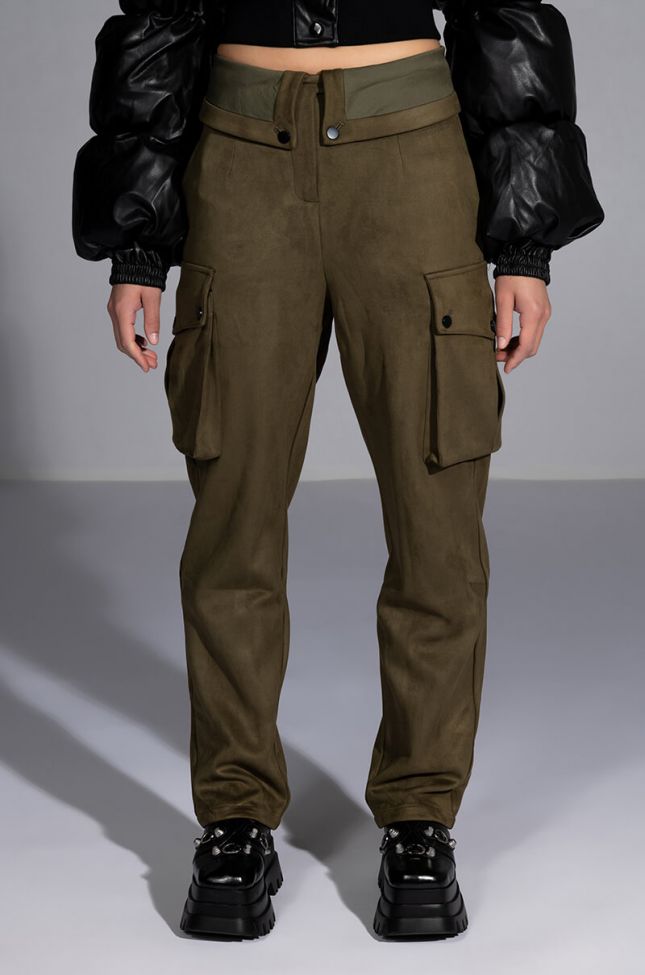Front View Distraction Fold Over Cargo Pants