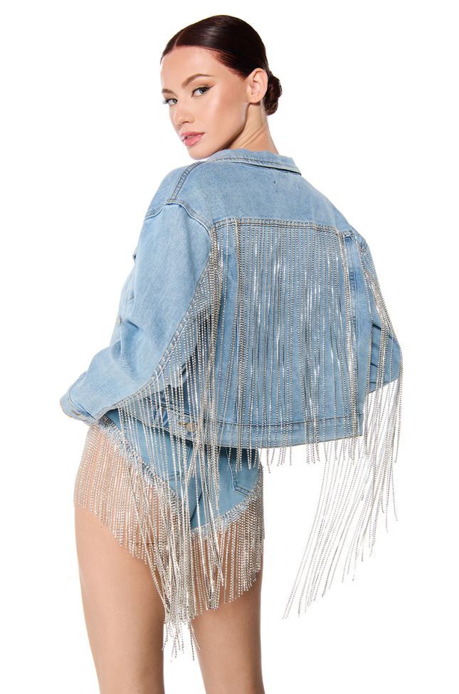 Front View Dolly Cropped Jean Jacket
