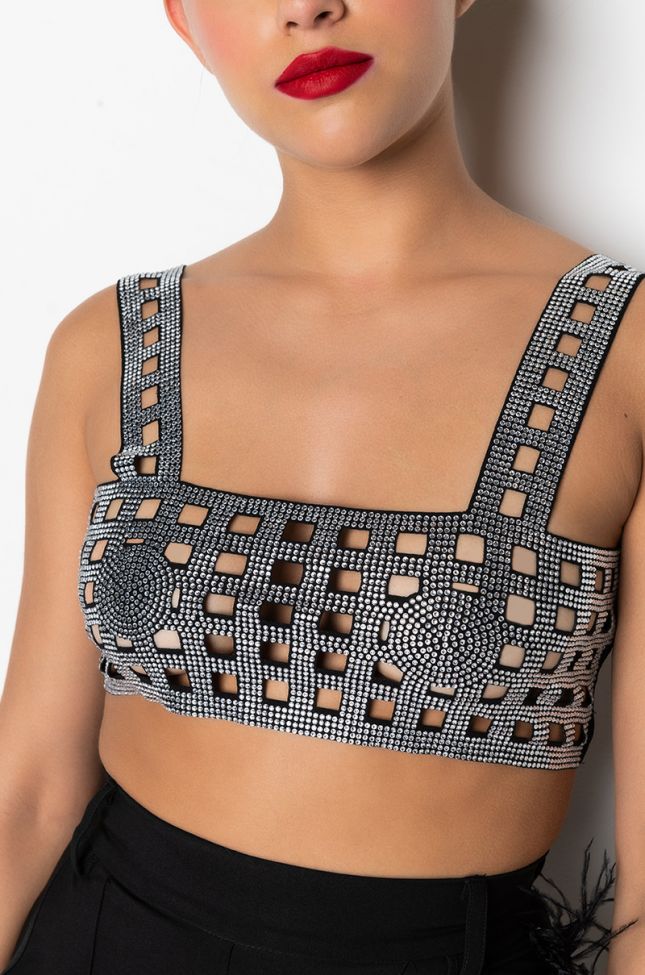 Extra View Dont Be Mad About It Rhinestone Bralette