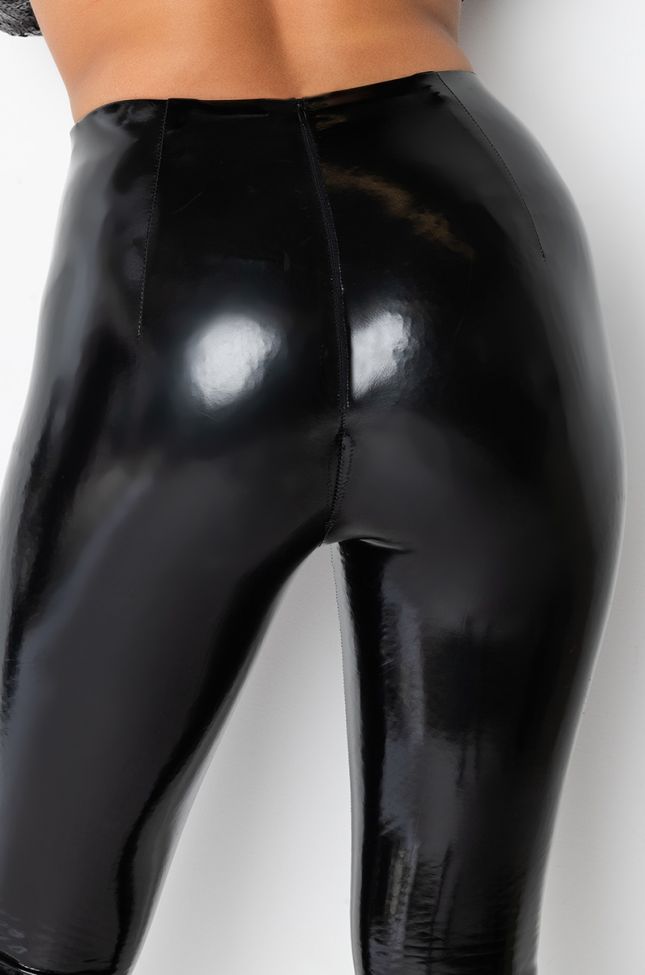 Front View Dont Be Pressed Vinyl Leggings