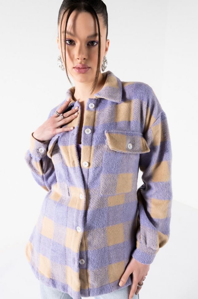 Front View Down For You Oversized Flannel