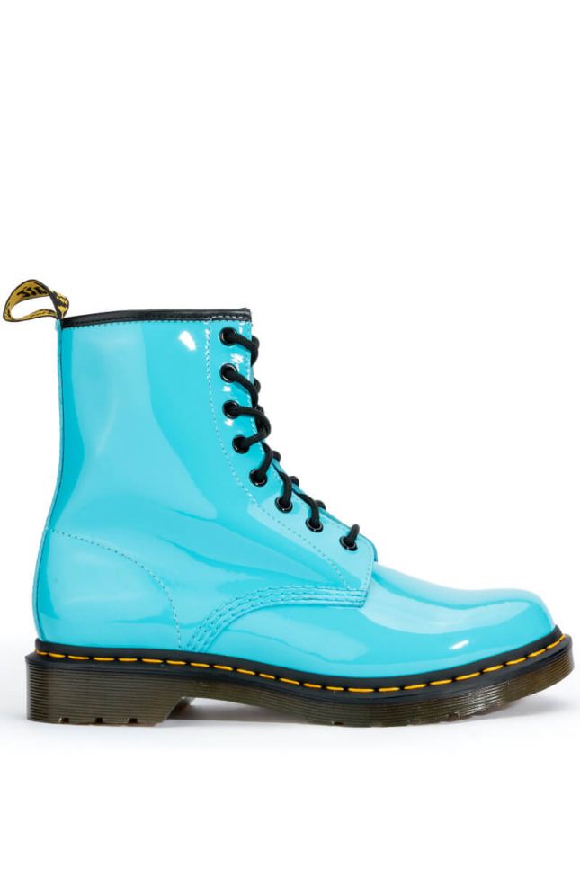 Side View Dr. Martens 1460 W Patent Lamper Boots