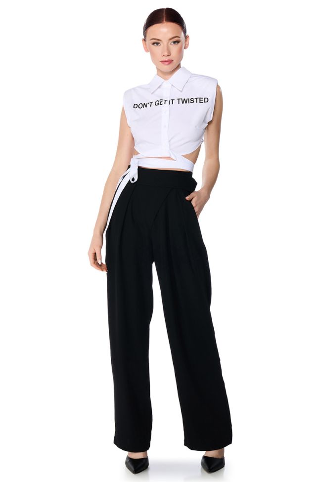 Side View Dylan High Waisted Wide Leg Trouser
