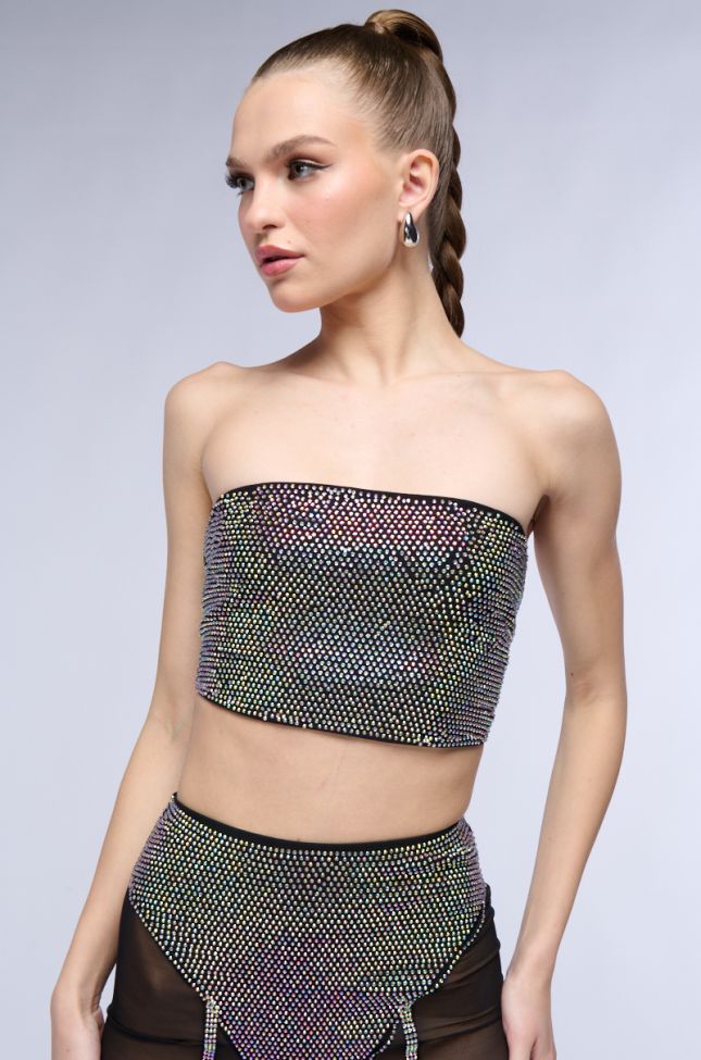 Front View Dynamite Embellished Strapless Top