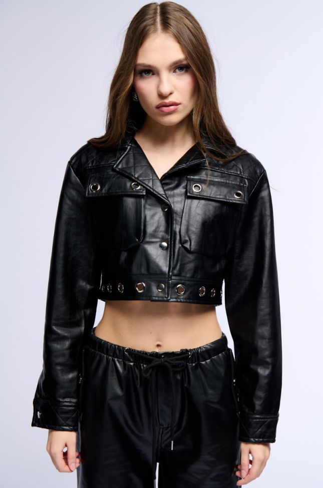 Front View Easy Rider Boxy Pu Jacket