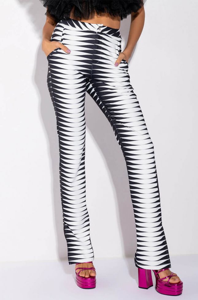 ELECTRIFY HIGH WAISTED FLARED TROUSERS