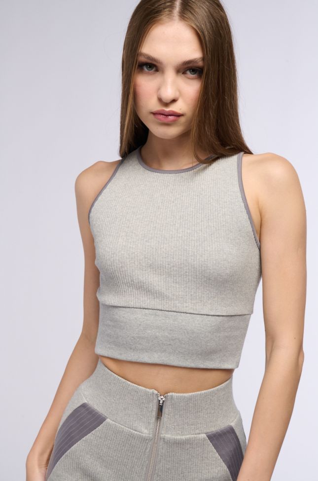 Front View Element Heather Grey Ribbed Tank Top
