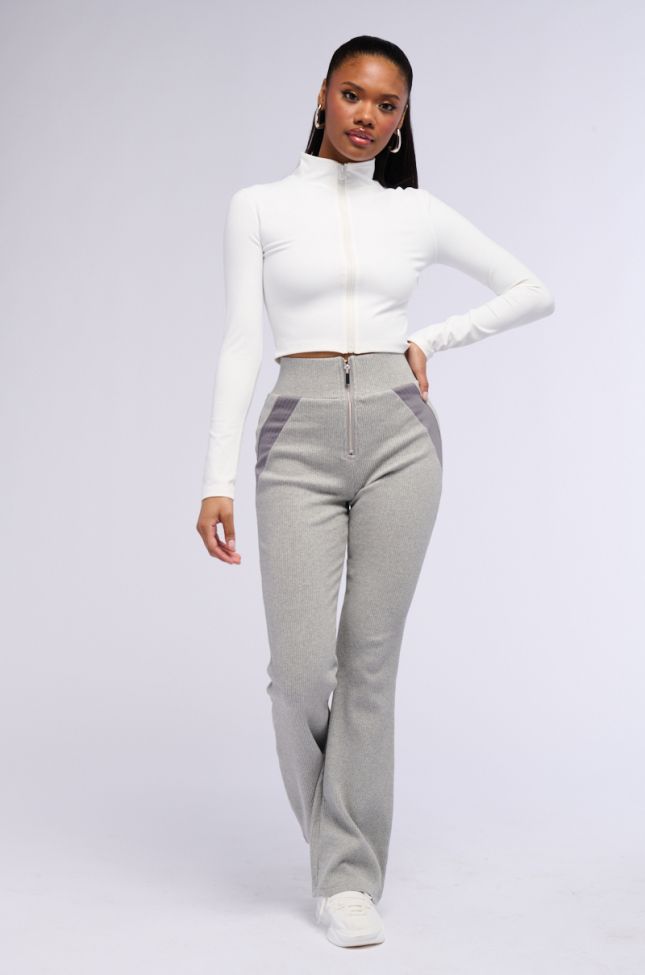 Extra View Element Heather Grey Zip Front Knit Pant