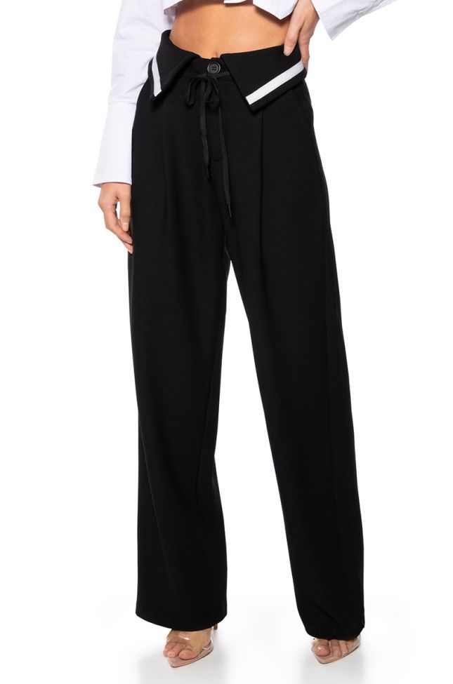 Front View Elevated High Waisted Trouser