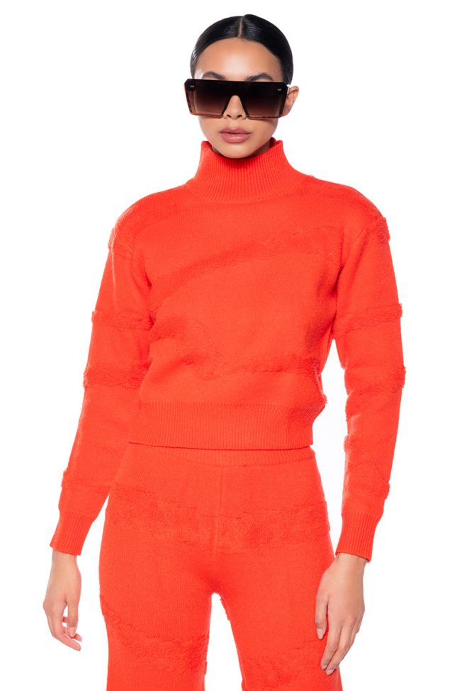 Front View Ellory Textured Pullover Sweater