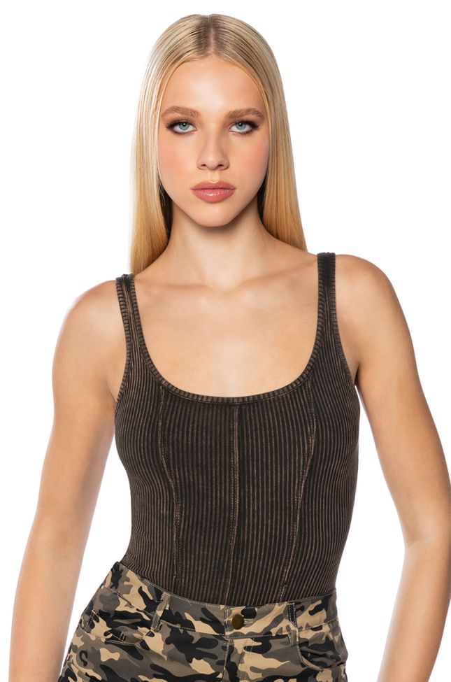 Front View Emmy Mineral Wash Bodysuit