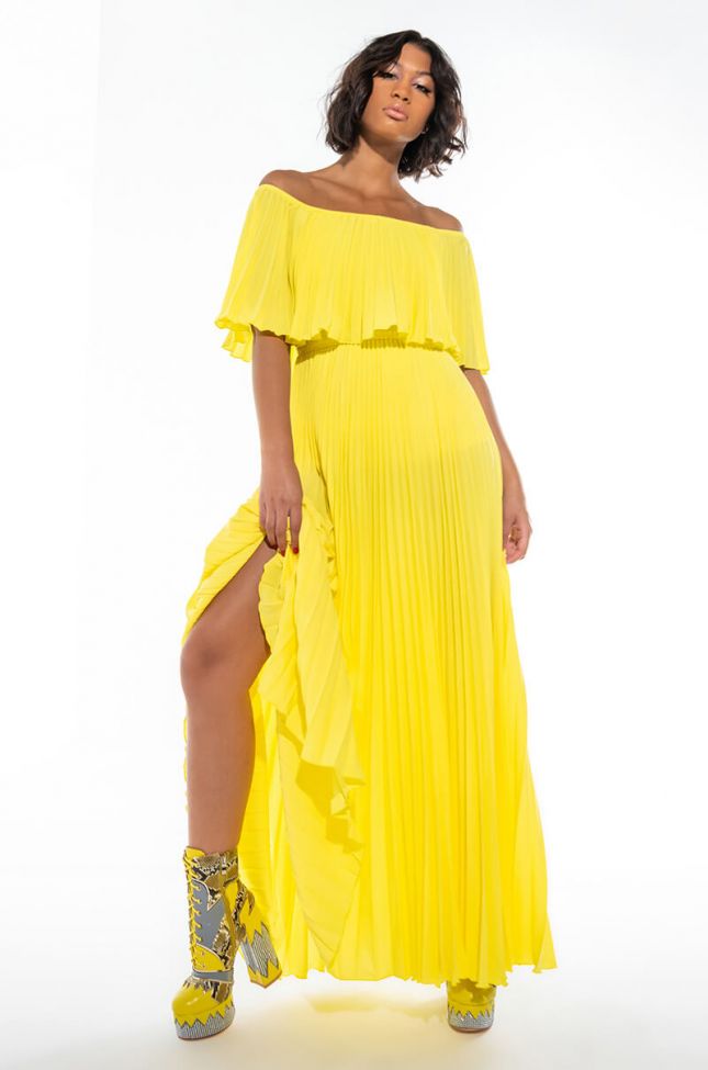 Front View Endless Love Pleated Maxi Dress