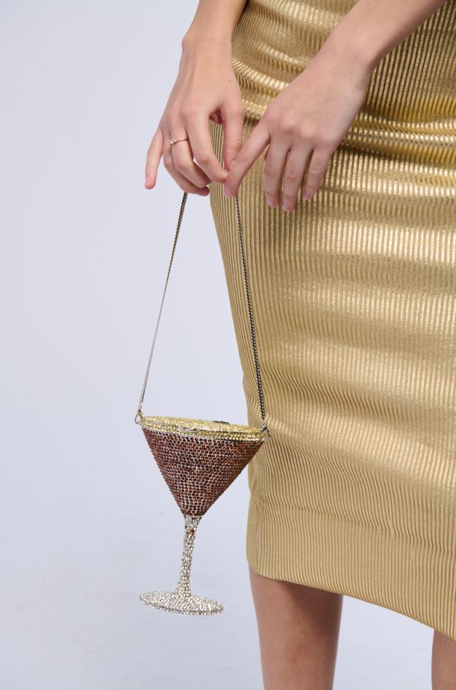 Front View Espresso Martini Please Blinged Clutch